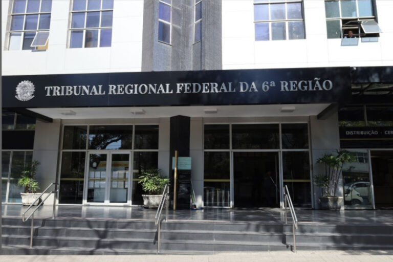 Fachada do Tribunal Regional Federal da 6ª Região (TRF-6) em Belo Horizonte, onde juiz determinou que CFM se retrate por desinformação sobre médicos pós-graduados